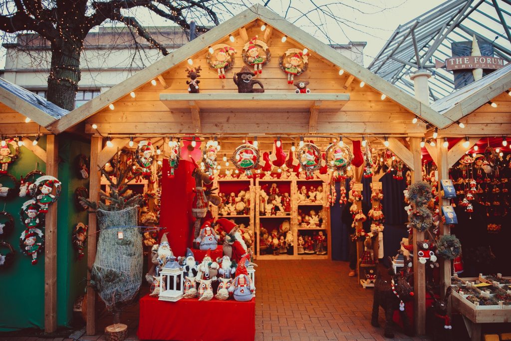 christmas gifts at a market in cambridgeshire